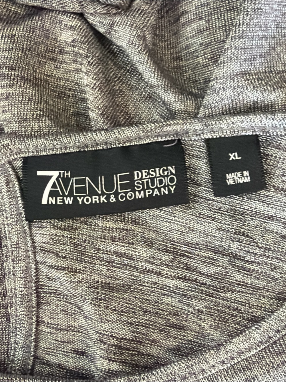 7th Avenue Design Studio Women's Heather Gray Ruffle-Sleeve Tunic EC  Size XL - Picture 5 of 6